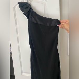 Carmen Marc Valvo One Shoulder Floor Length Cocktail Dress